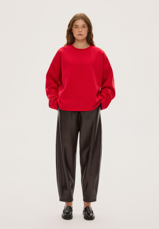 Brown eco-leather pants