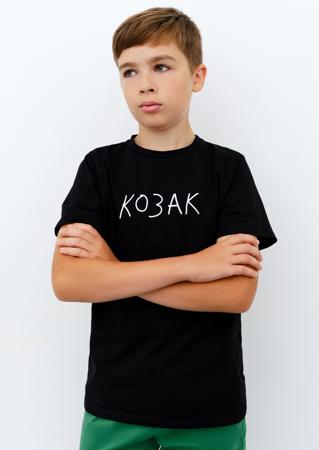 Children's black T-shirt "Козак"