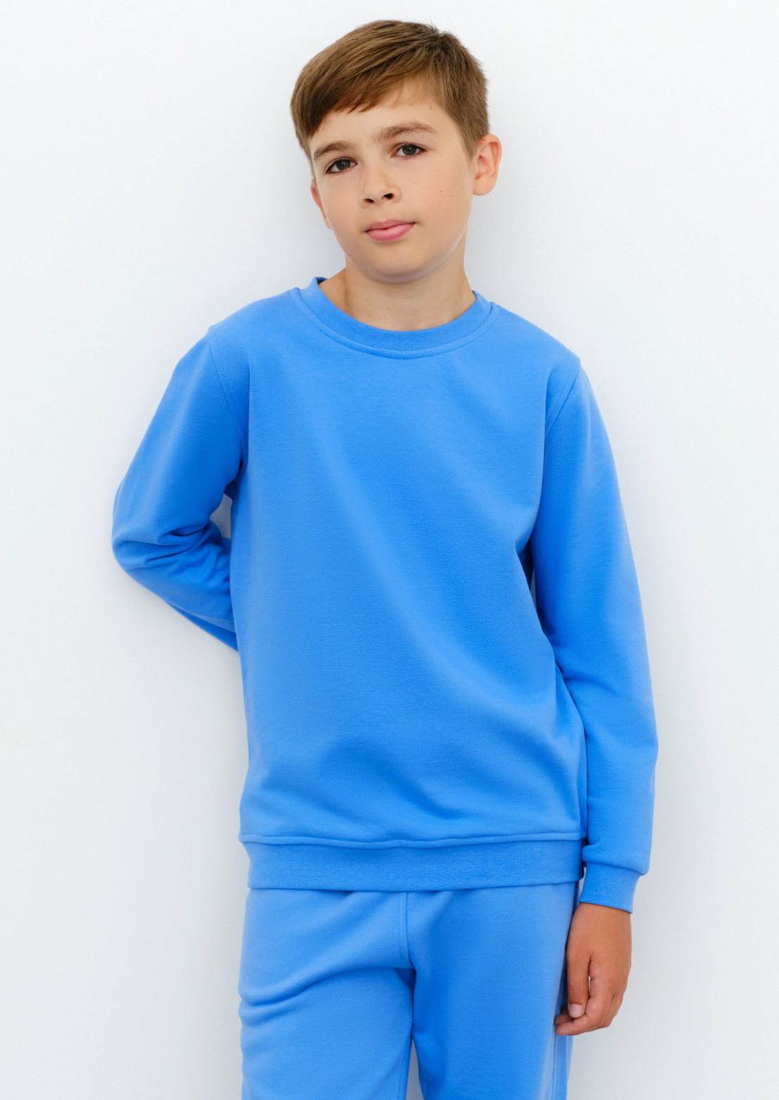 Children's three-mesh sweatshirt blue 13-21