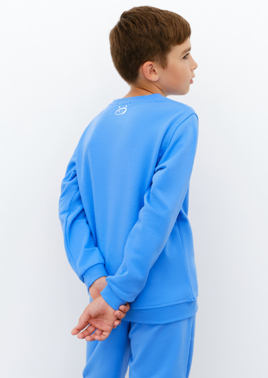Children's three-mesh sweatshirt blue 13-21