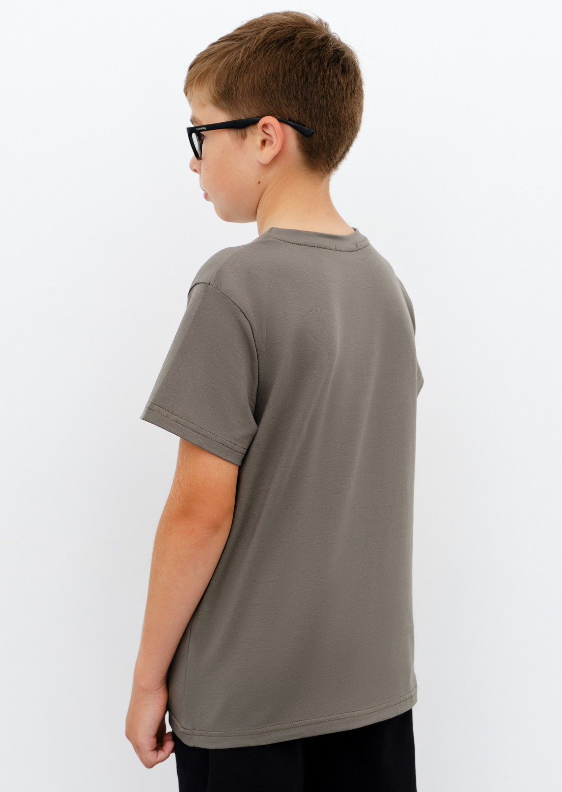 Children's khaki T-shirt with print "20XX KID"
