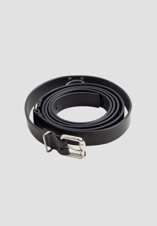 Belt leather long 3 cm black