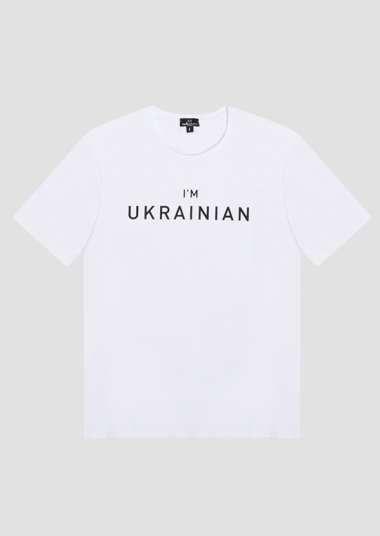 Men white T-shirt  "I`m Ukrainian"