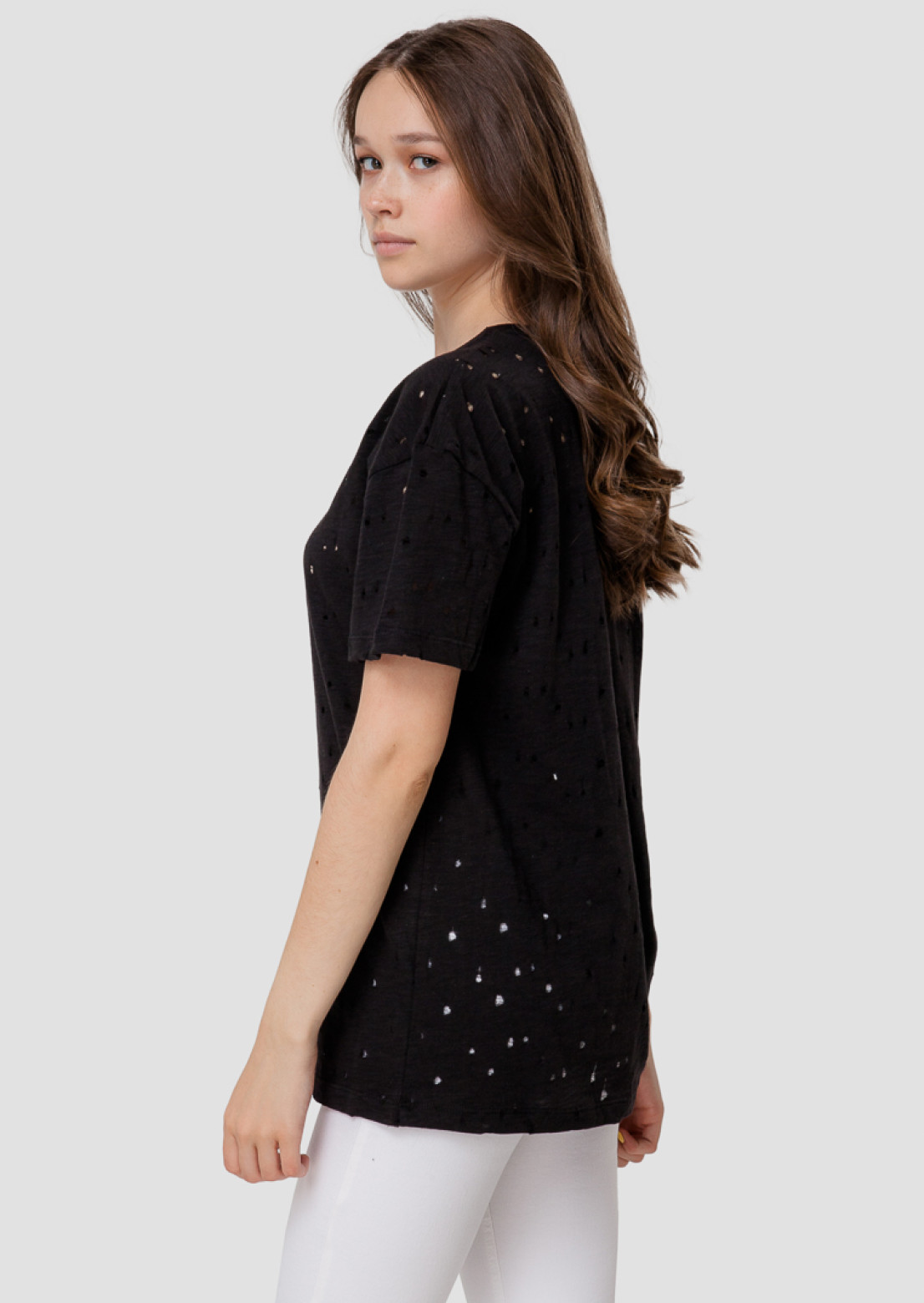 Black T-shirt with perforations