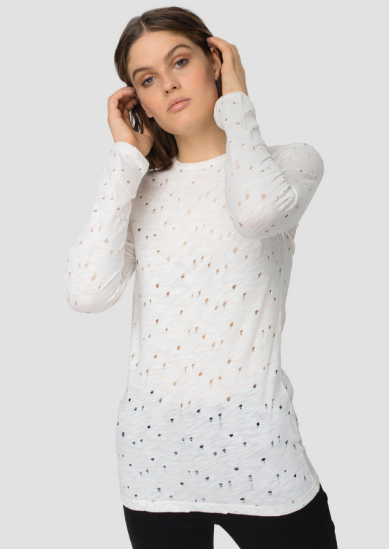 Long sleeve in white hole