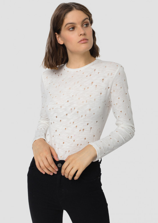 Long sleeve in white hole